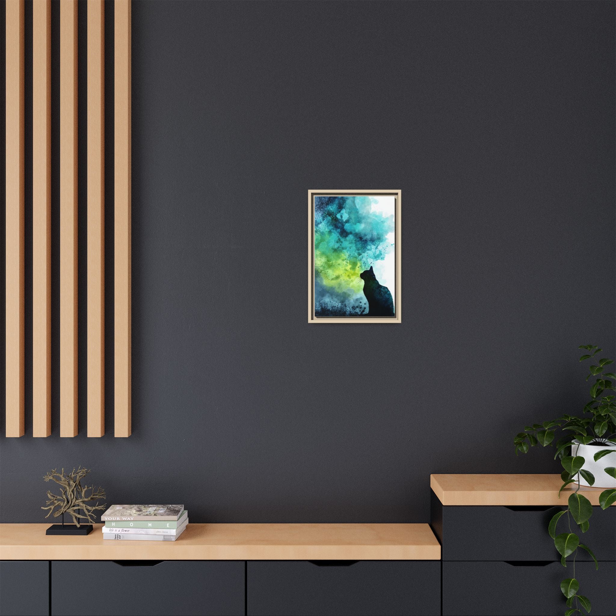 Dreamy Cat Watercolor Art Print - Serene Home Decor