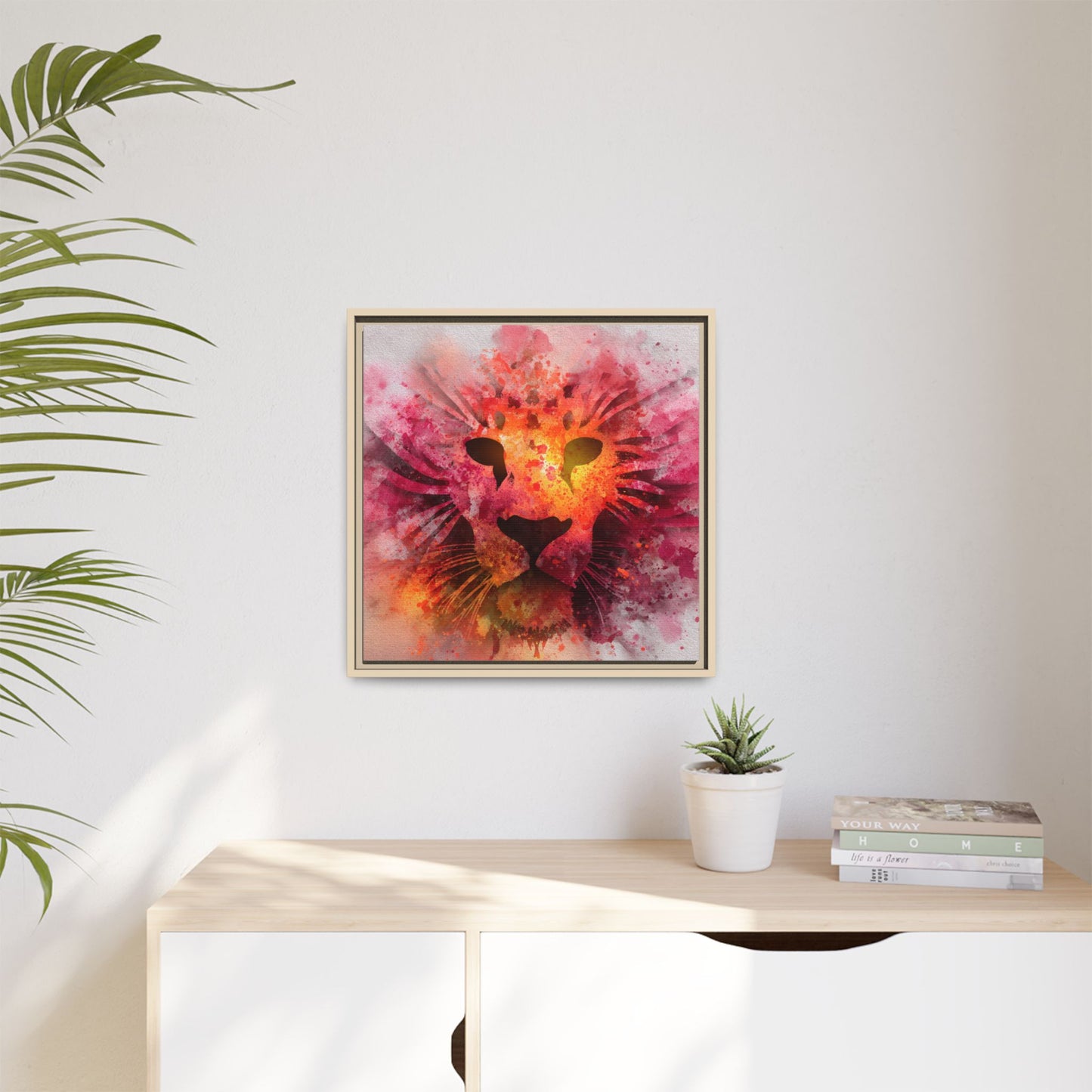 Vibrant Lion Artwork – Bold Watercolor Print