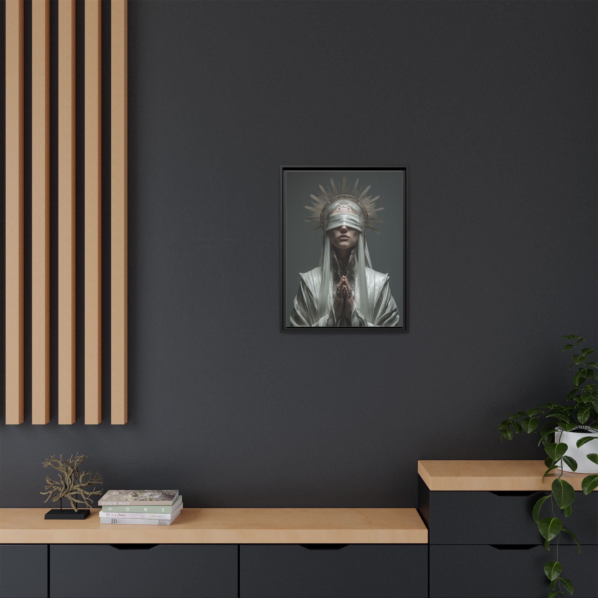 Ethereal Blindfolded Saint Art | Spiritual Home Decor