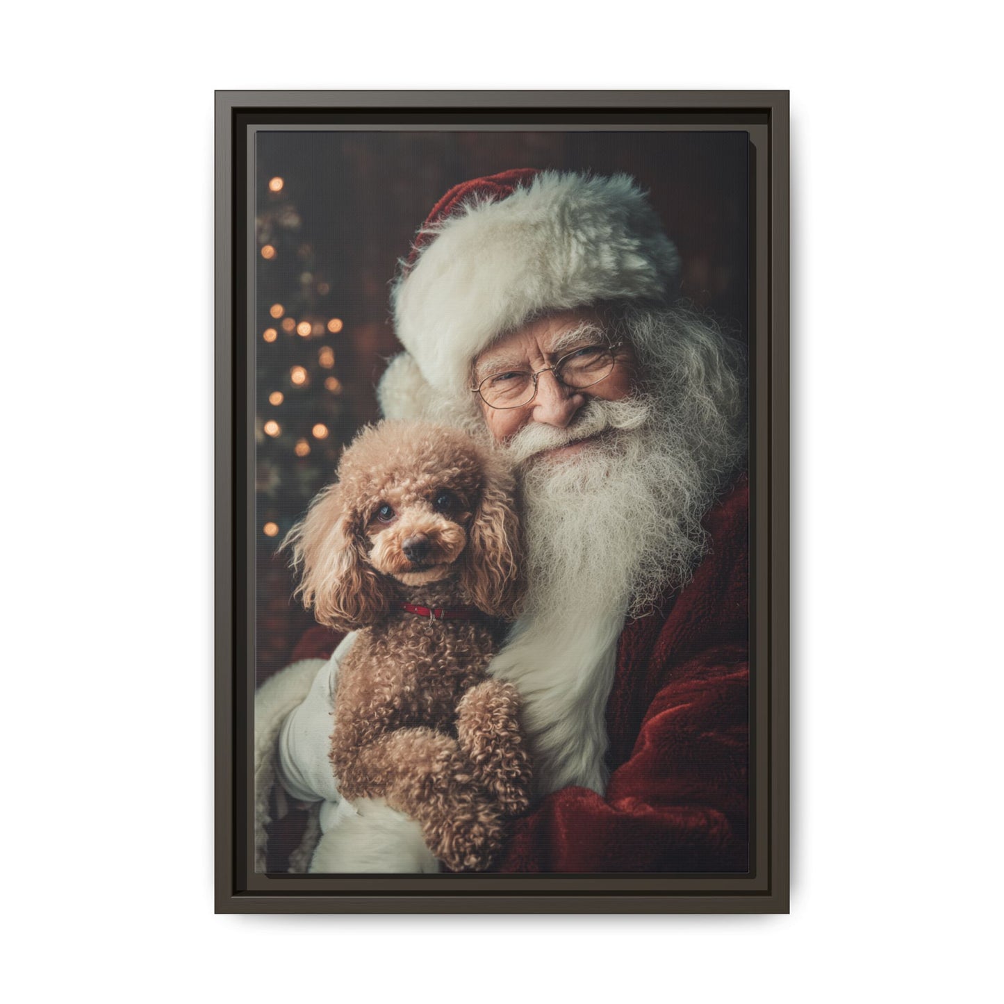 Heartwarming Santa and Poodle Artwork – Holiday Home Décor