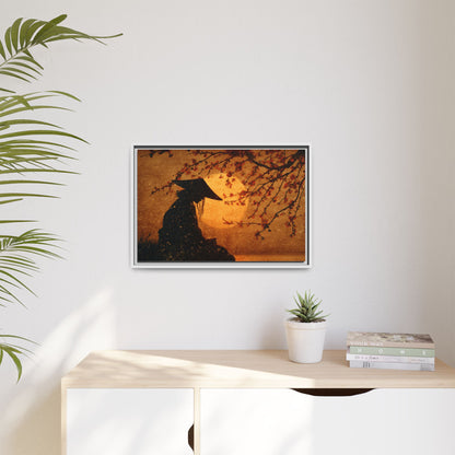 Serene Silhouette of Contemplation | Asian-Inspired Artwork