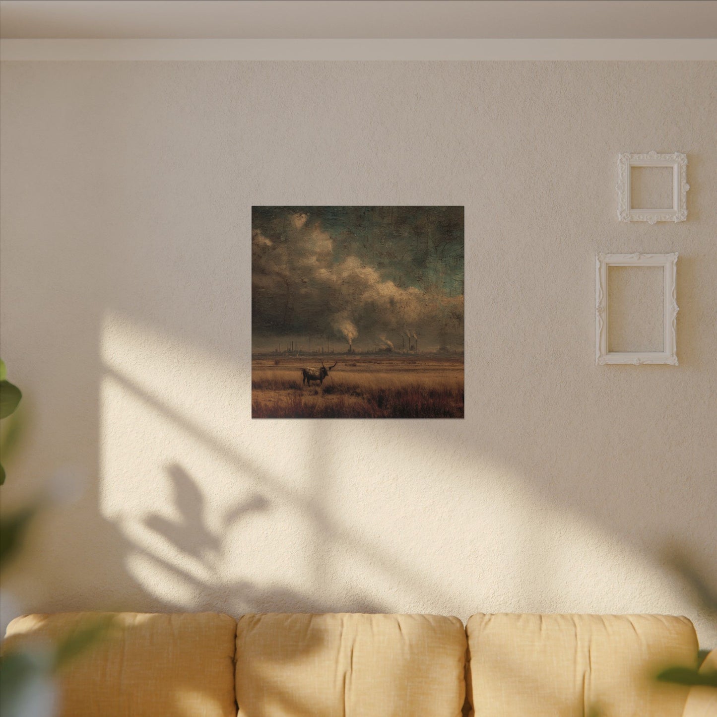 Cattle in Industrial Landscape | Vintage Style Art Print
