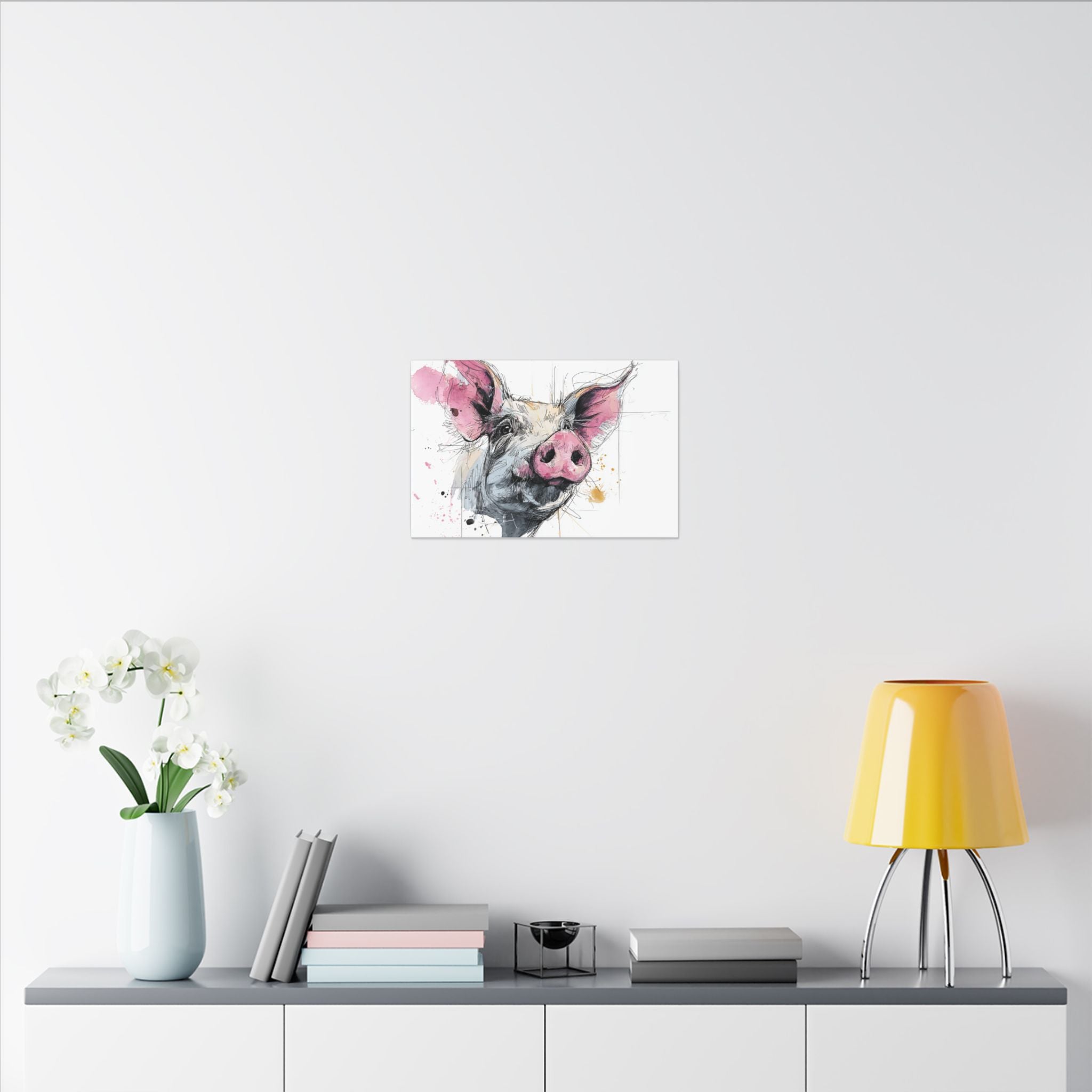 Whimsical Pig Art Print - Playful Farmhouse Decor