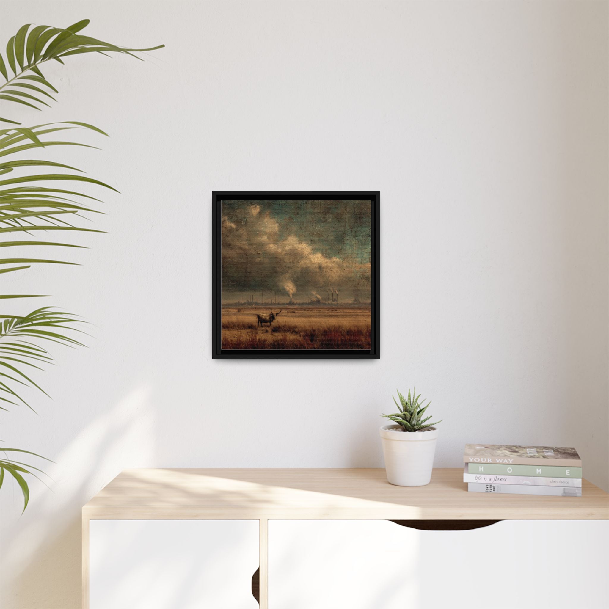 Cattle in Industrial Landscape | Vintage Style Art Print
