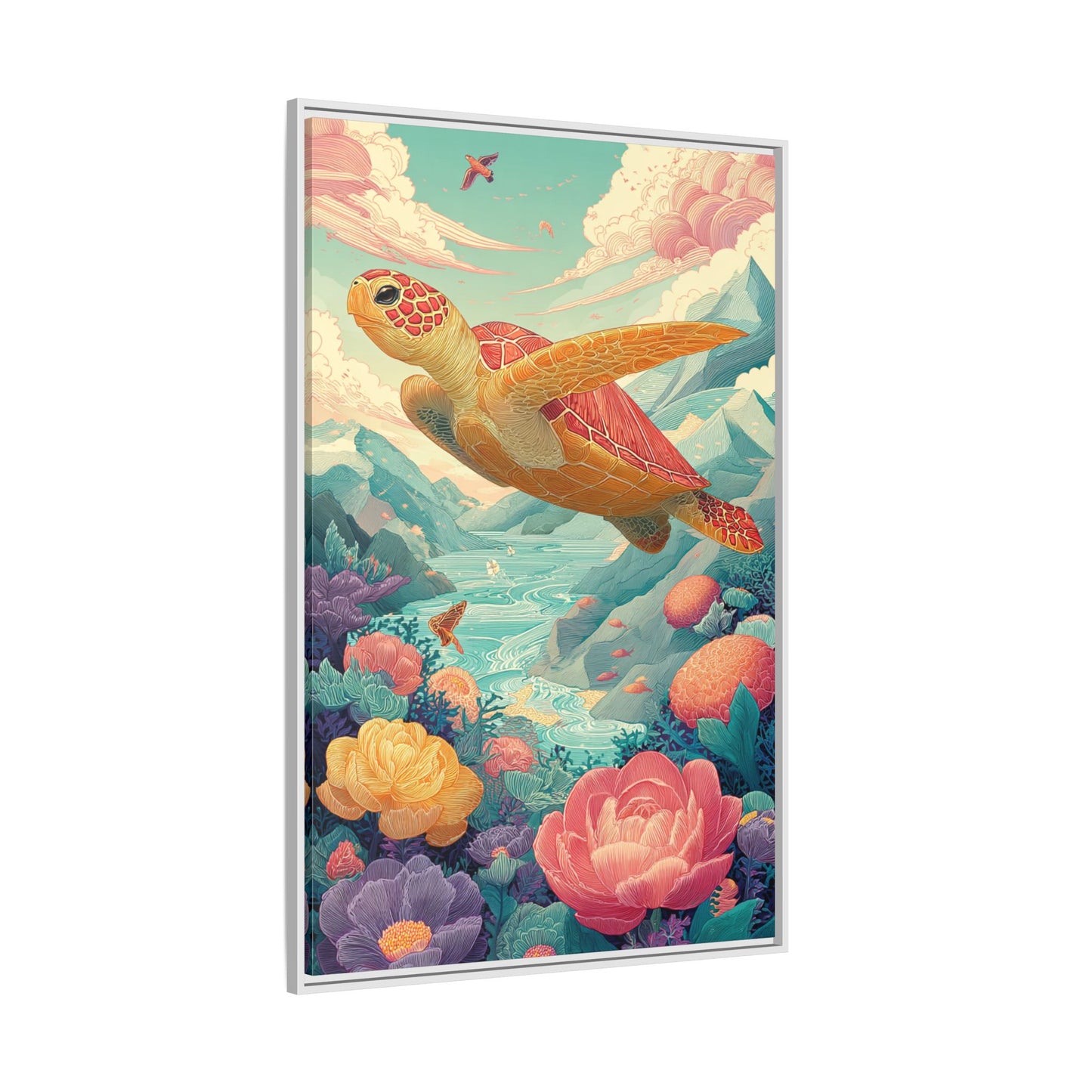 Vibrant Turtle Art | Whimsical Nature Illustration