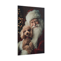Heartwarming Santa and Poodle Artwork – Holiday Home Décor