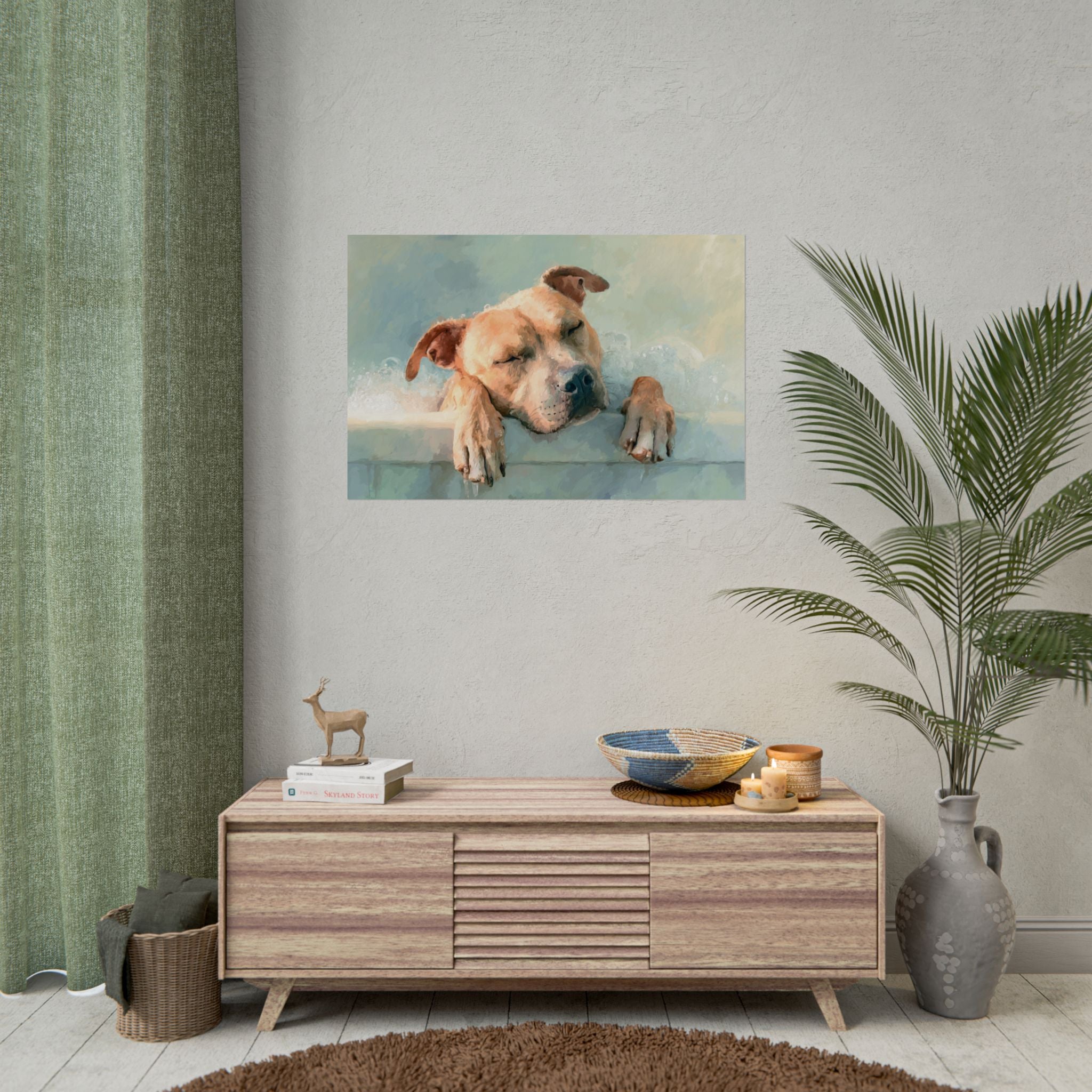 Cozy Dog Portrait | Serene Animal Artwork for Warm Spaces