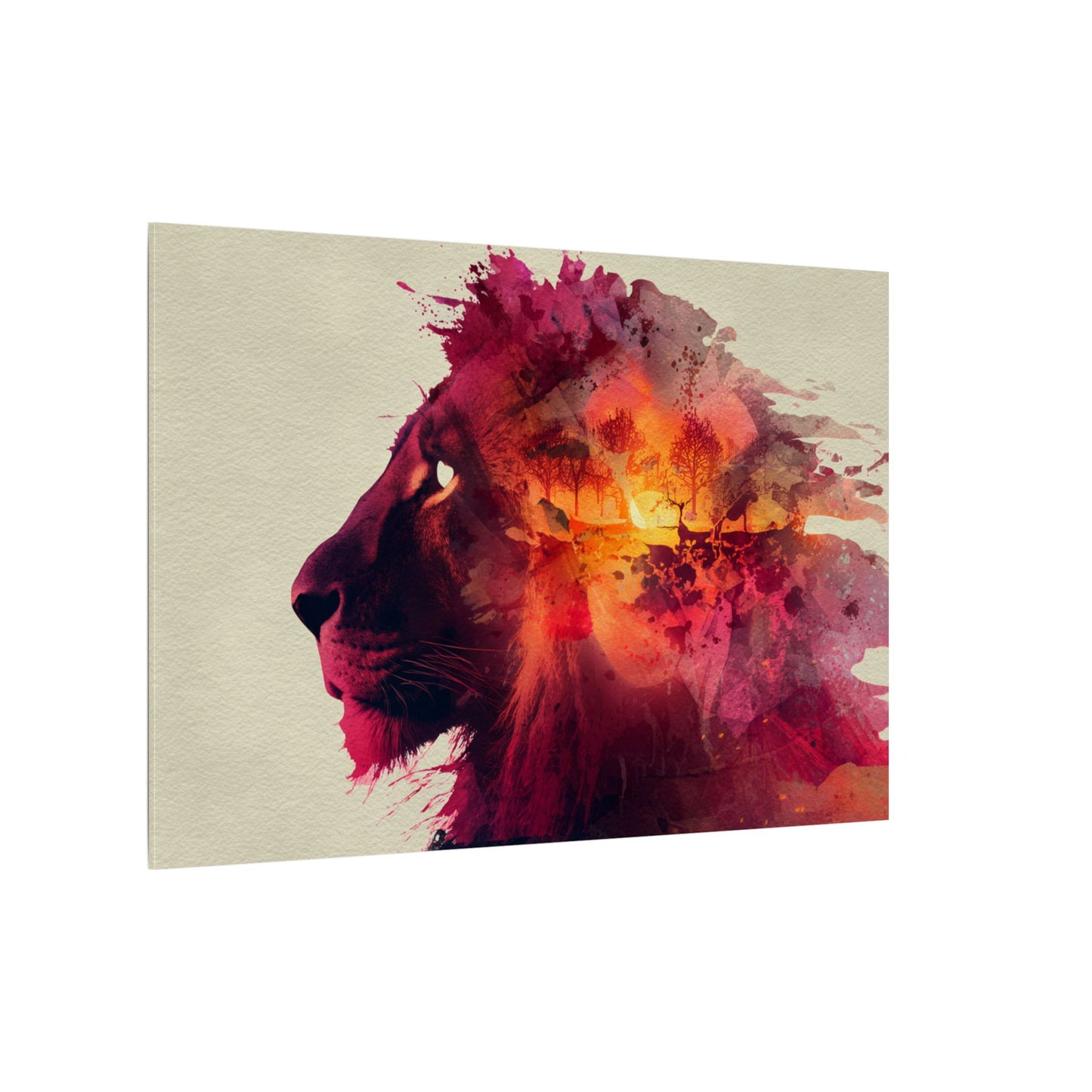Majestic Lion Watercolor Art | Vibrant Animal Portrait
