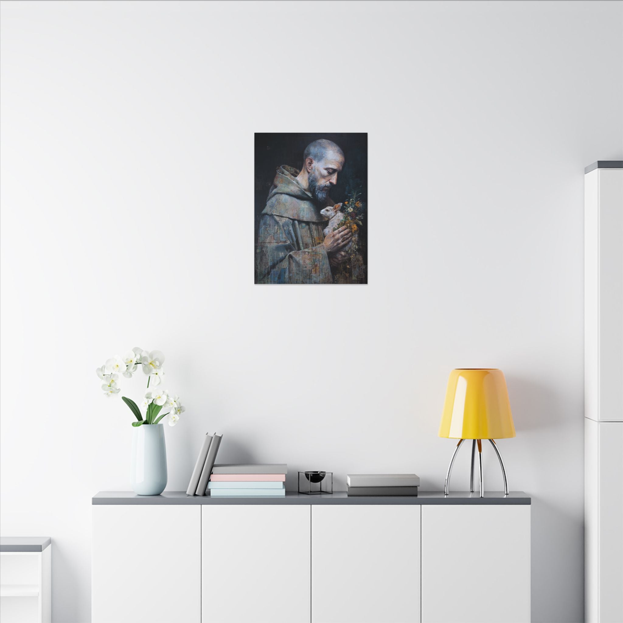 Saint Francis and Rabbit Artwork - Nature Inspired Wall Art