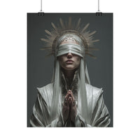 Ethereal Blindfolded Saint Art | Spiritual Home Decor