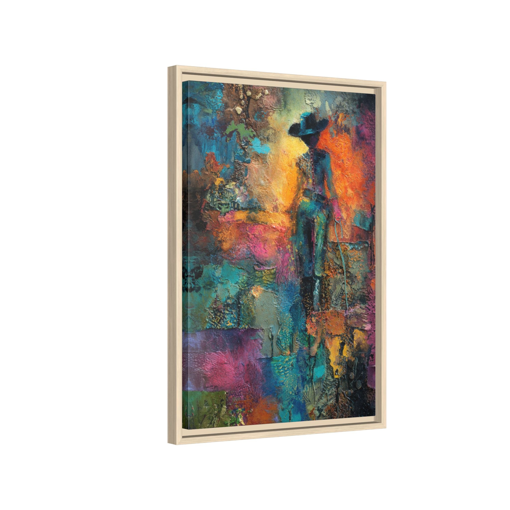 Abstract Cowgirl Art | Colorful Canvas Artwork