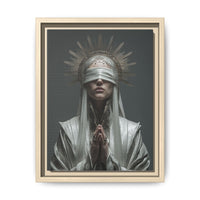 Ethereal Blindfolded Saint Art | Spiritual Home Decor