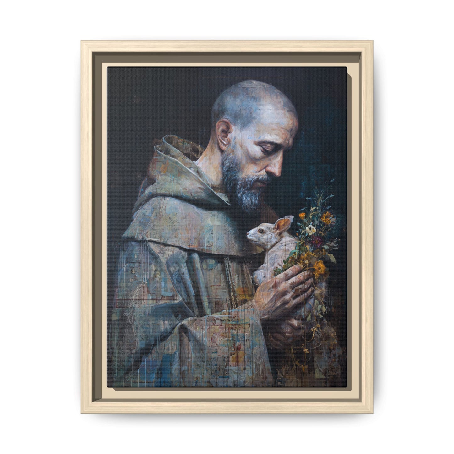 Saint Francis and Rabbit Artwork - Nature Inspired Wall Art