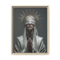 Ethereal Blindfolded Saint Art | Spiritual Home Decor