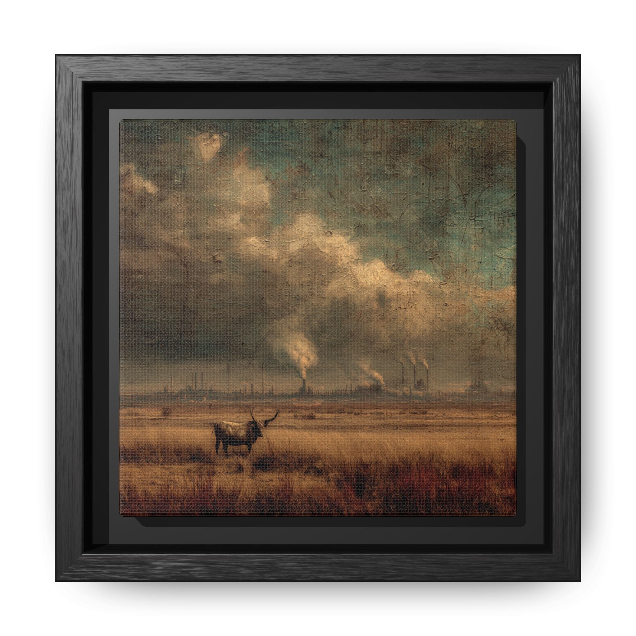 Cattle in Industrial Landscape | Vintage Style Art Print