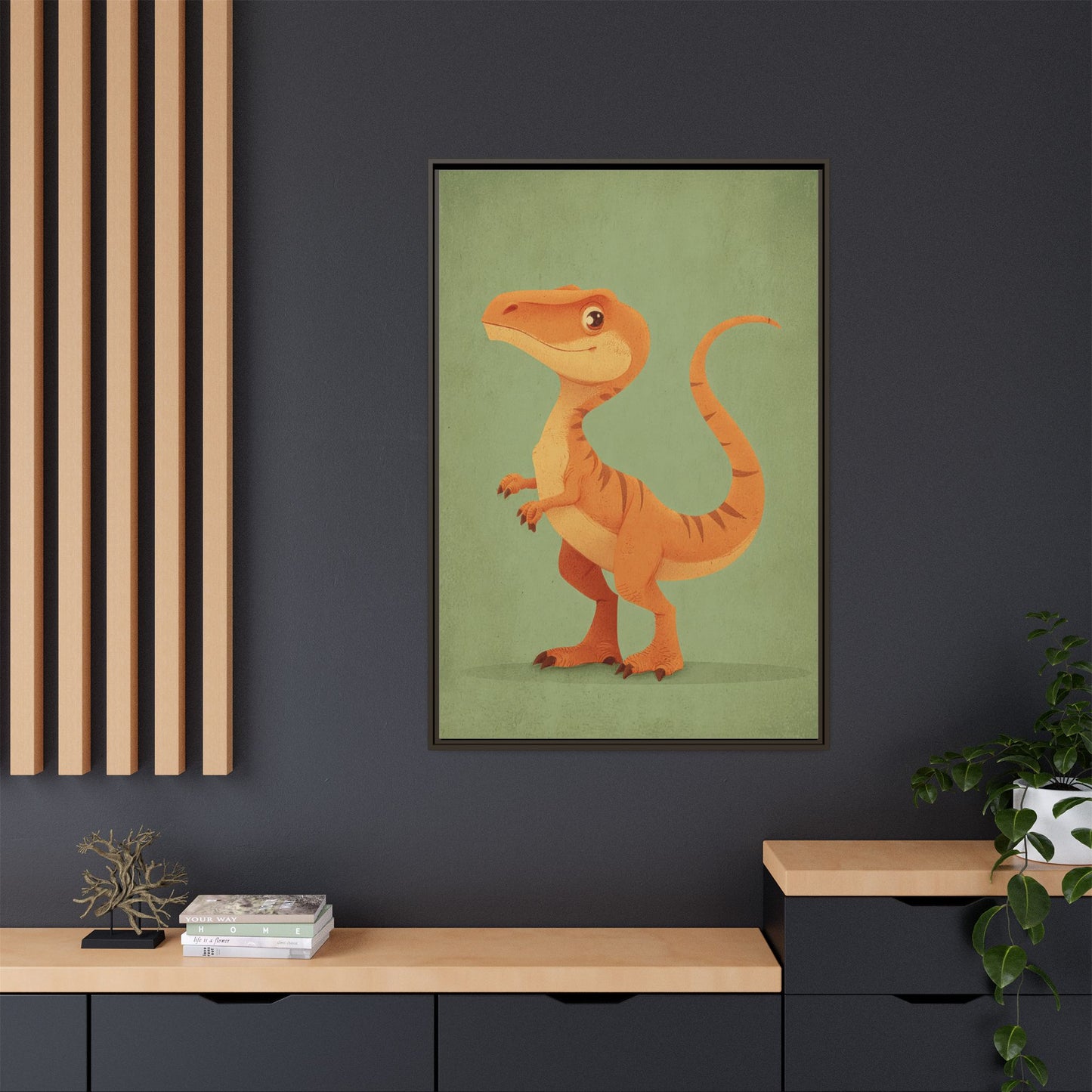 Whimsical Dinosaur Illustration Art for Kids' Rooms
