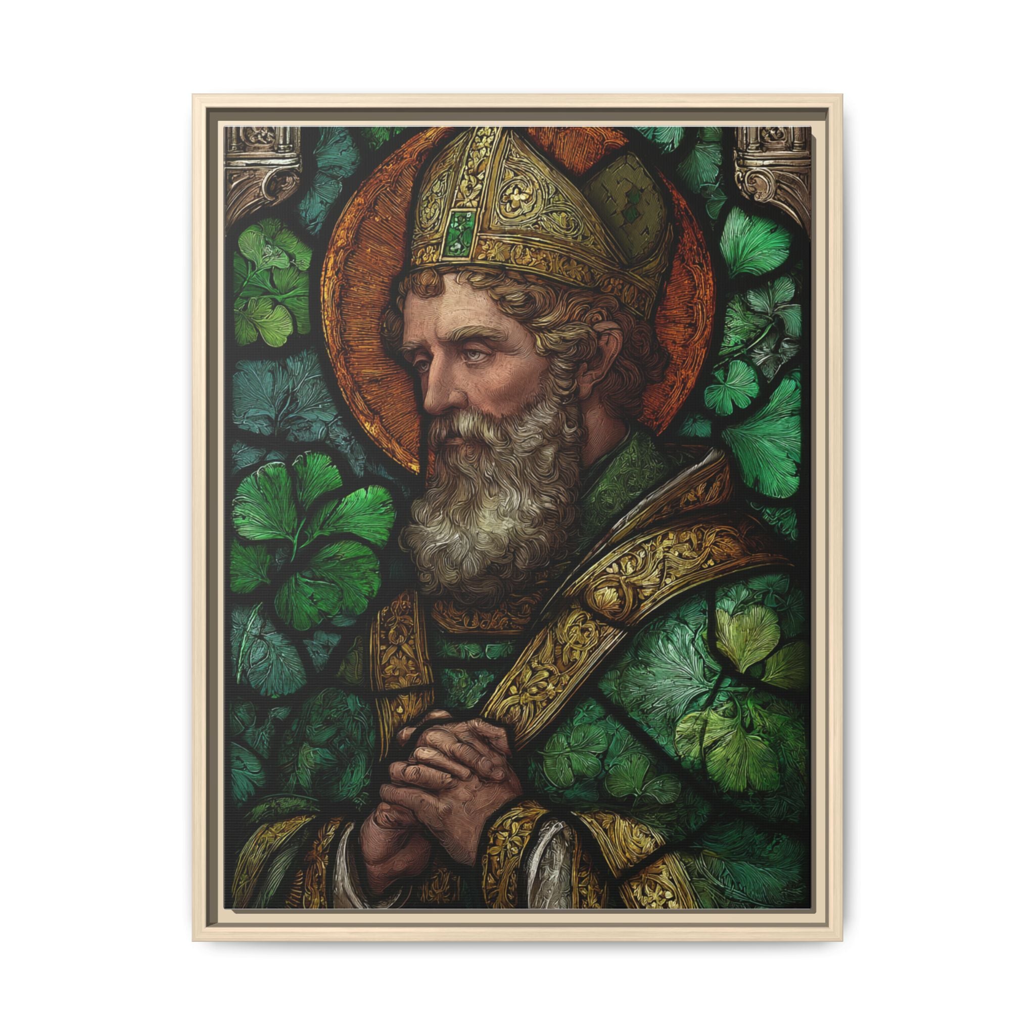 Saint Artwork | Irish Heritage Art | Traditional Green Tones