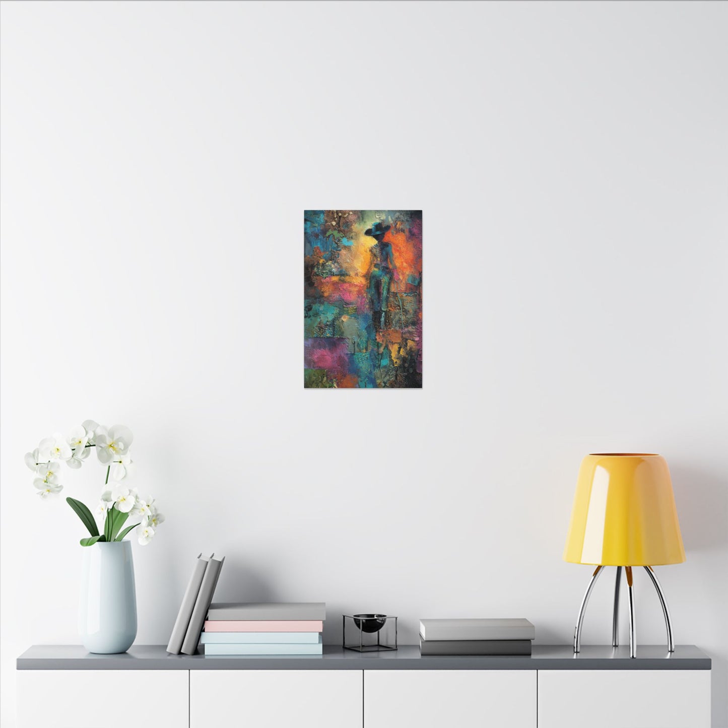 Abstract Cowgirl Art | Colorful Canvas Artwork