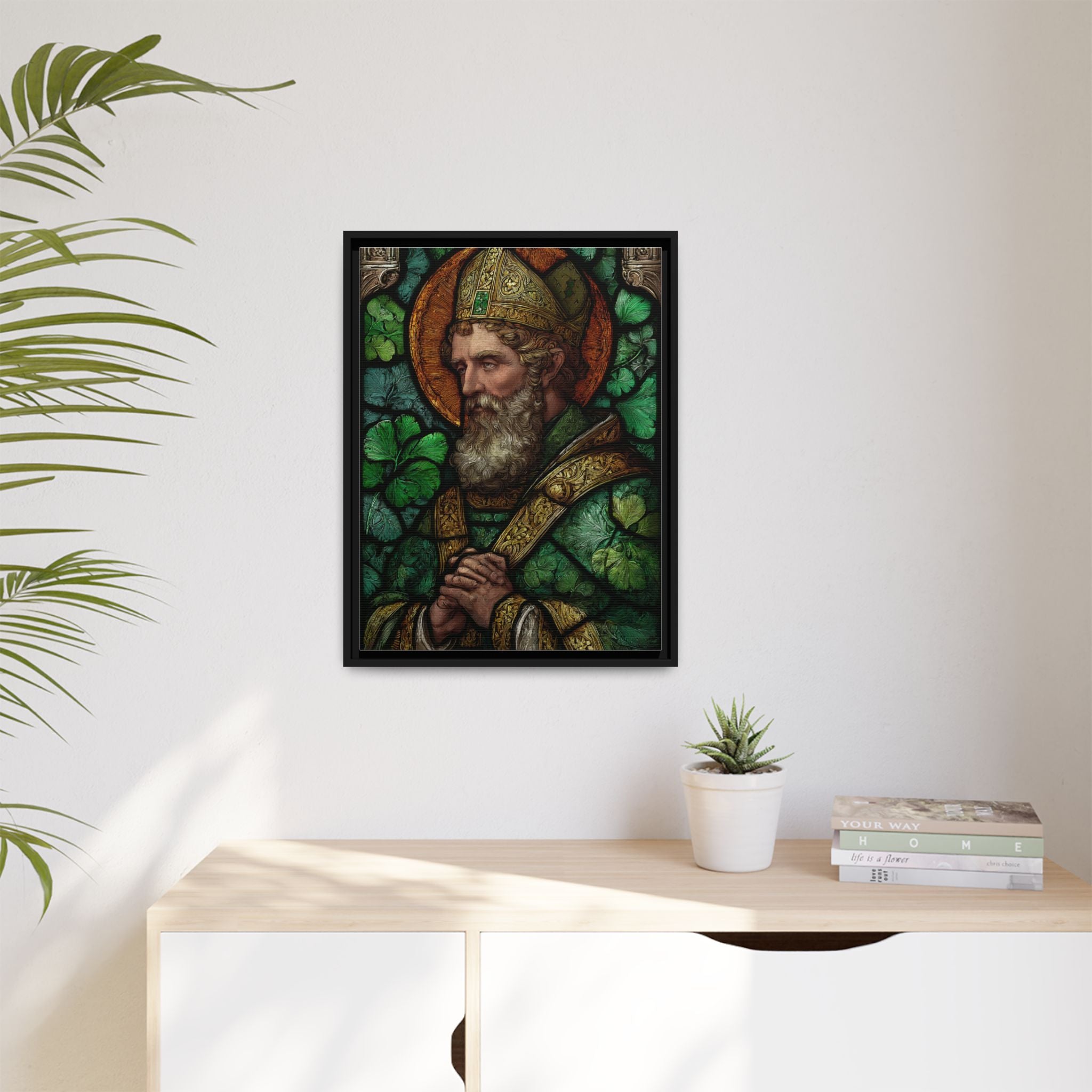 Saint Artwork | Irish Heritage Art | Traditional Green Tones