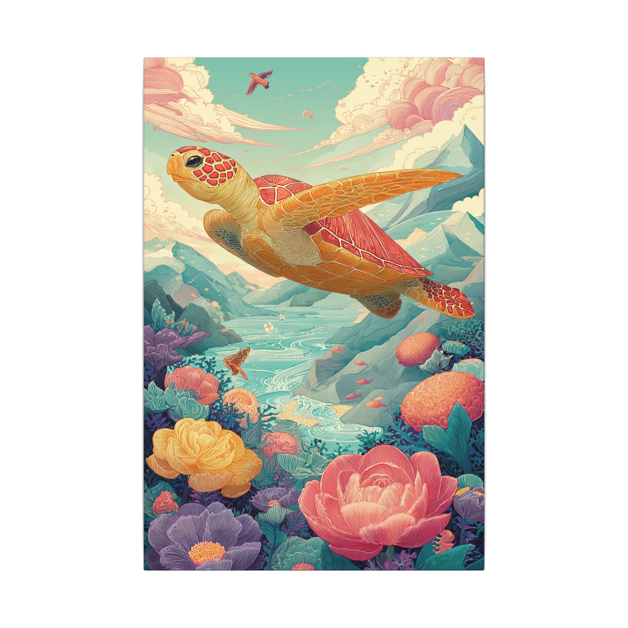 Vibrant Turtle Art | Whimsical Nature Illustration