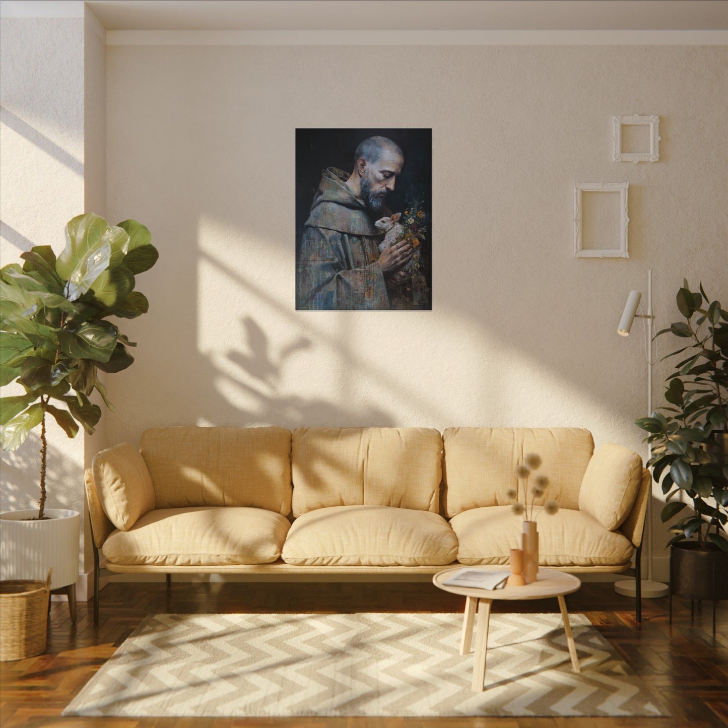 Saint Francis and Rabbit Artwork - Nature Inspired Wall Art