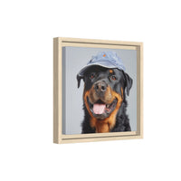 Whimsical Rottweiler Art - Denim Hat Dog Portrait