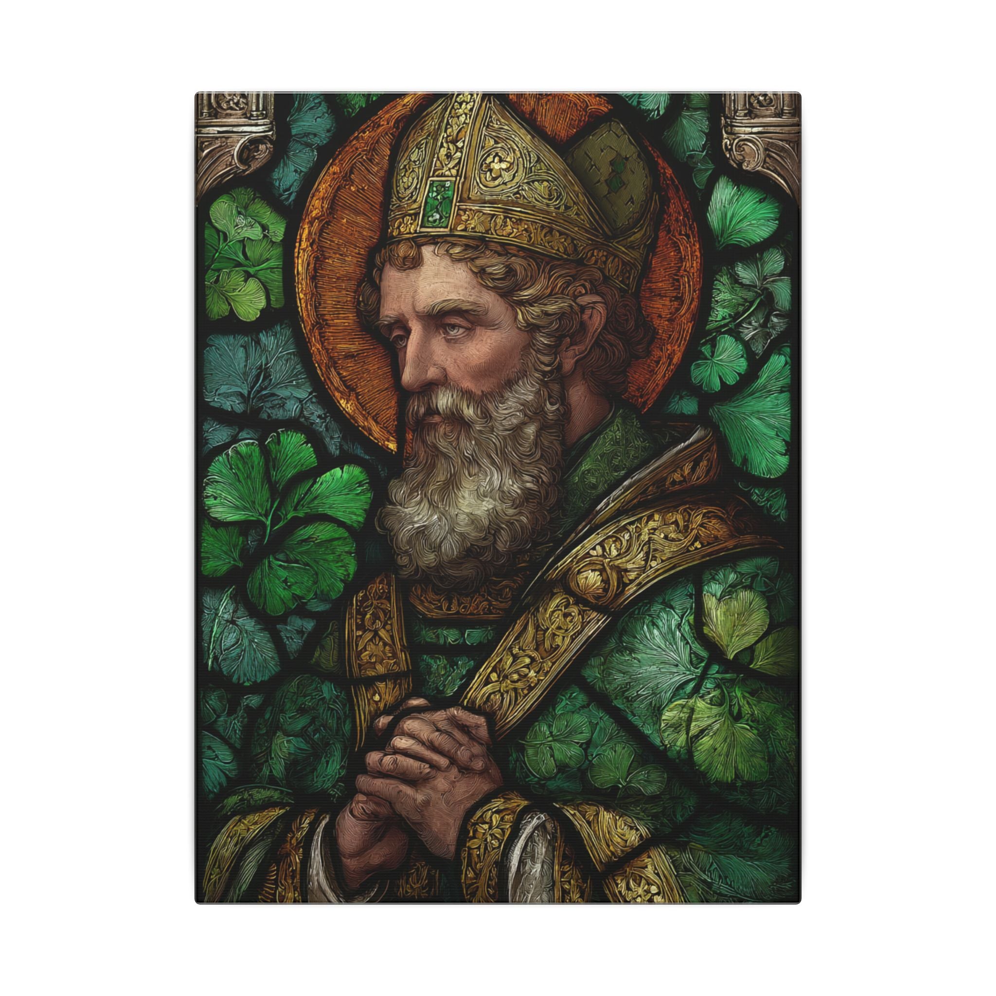 Saint Artwork | Irish Heritage Art | Traditional Green Tones