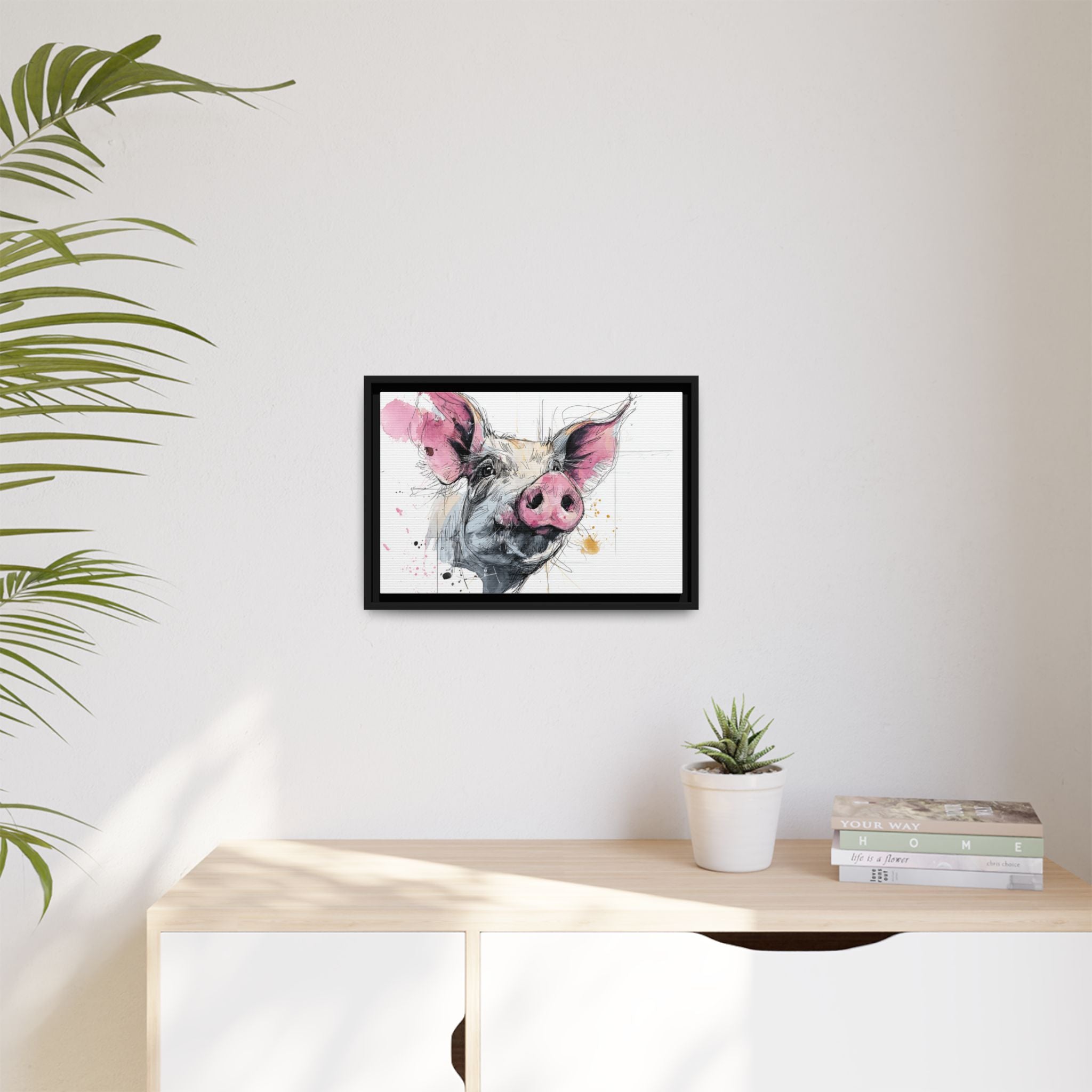 Whimsical Pig Art Print - Playful Farmhouse Decor