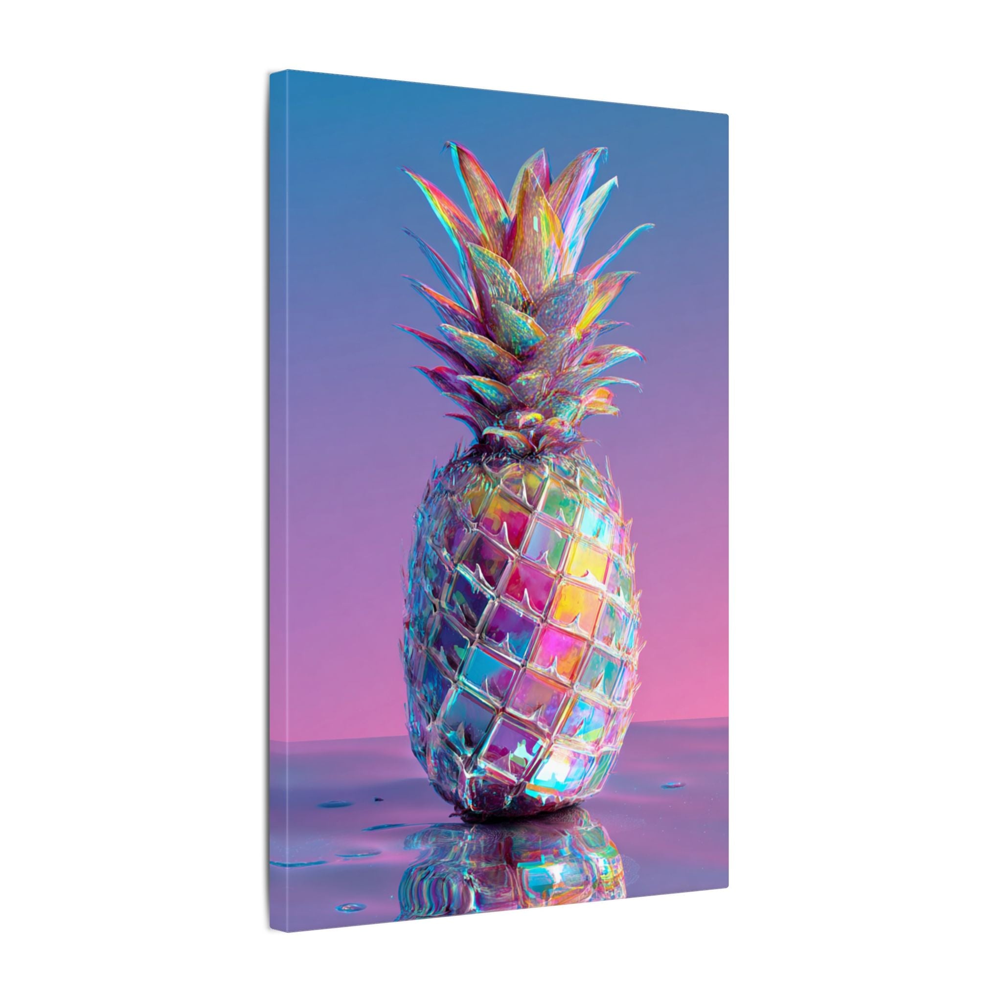 Colorful Pineapple Canvas Art | Abstract Tropical Design