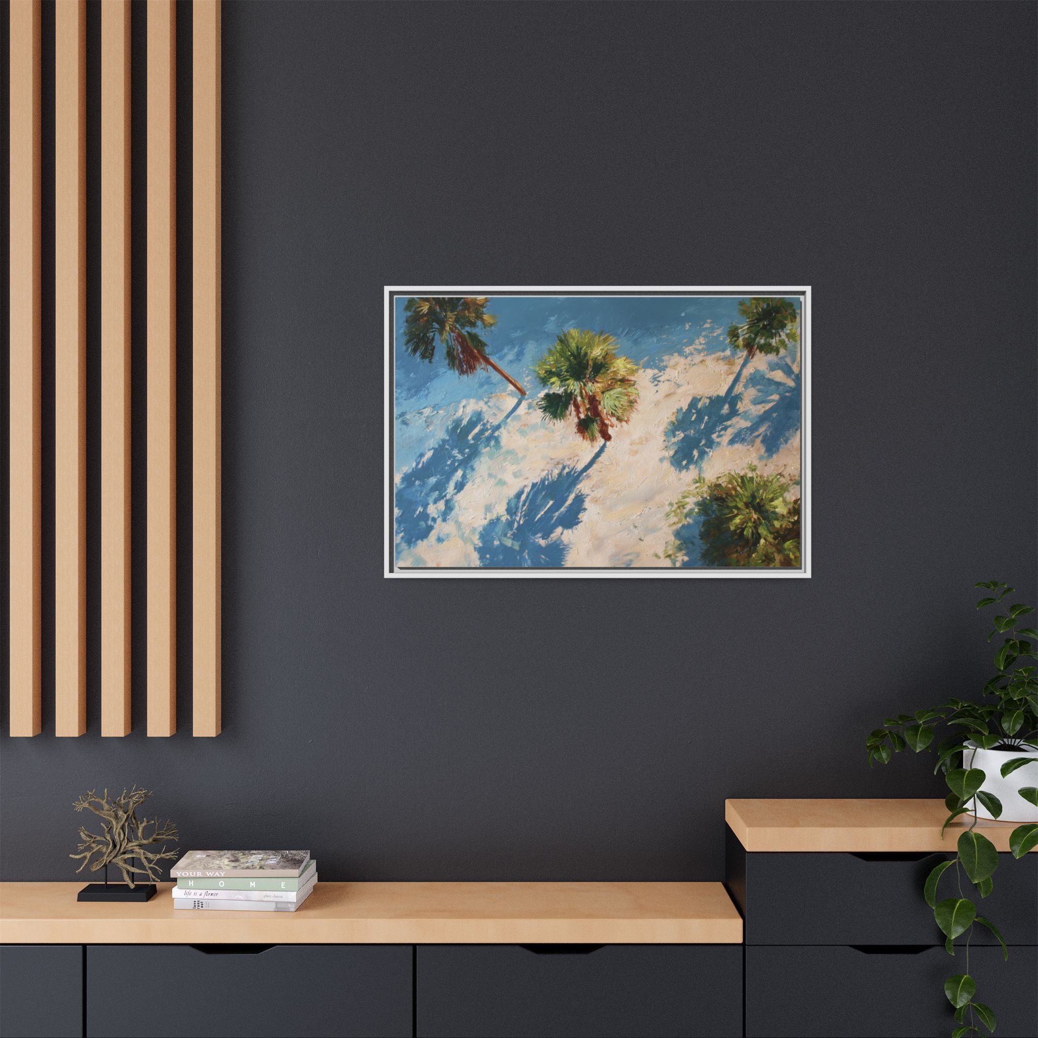 Tropical Palm Trees Artwork | Vibrant Coastal Landscape
