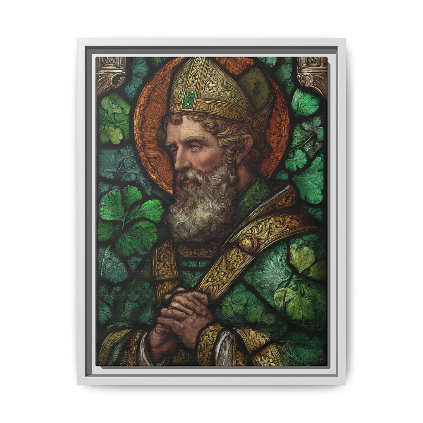 Saint Artwork | Irish Heritage Art | Traditional Green Tones