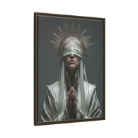 Ethereal Blindfolded Saint Art | Spiritual Home Decor