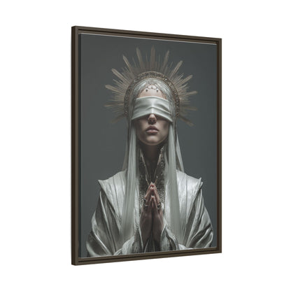 Ethereal Blindfolded Saint Art | Spiritual Home Decor