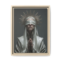Ethereal Blindfolded Saint Art | Spiritual Home Decor