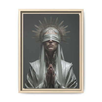 Ethereal Blindfolded Saint Art | Spiritual Home Decor