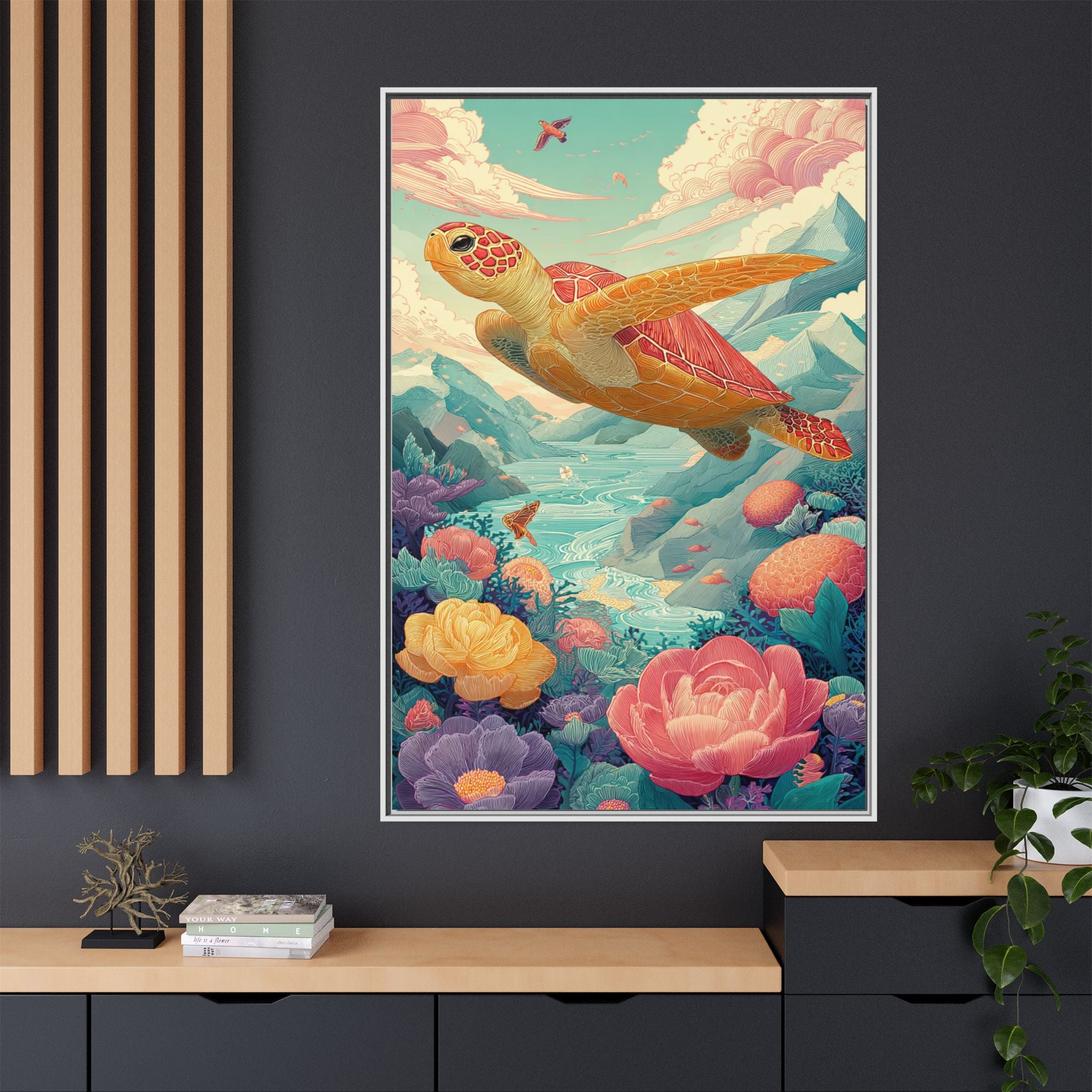 Vibrant Turtle Art | Whimsical Nature Illustration