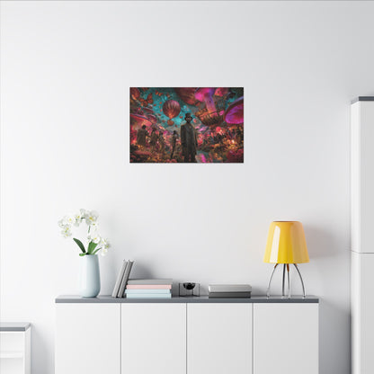 Whimsical Hot Air Balloon Fantasy Artwork | Surreal Landscape