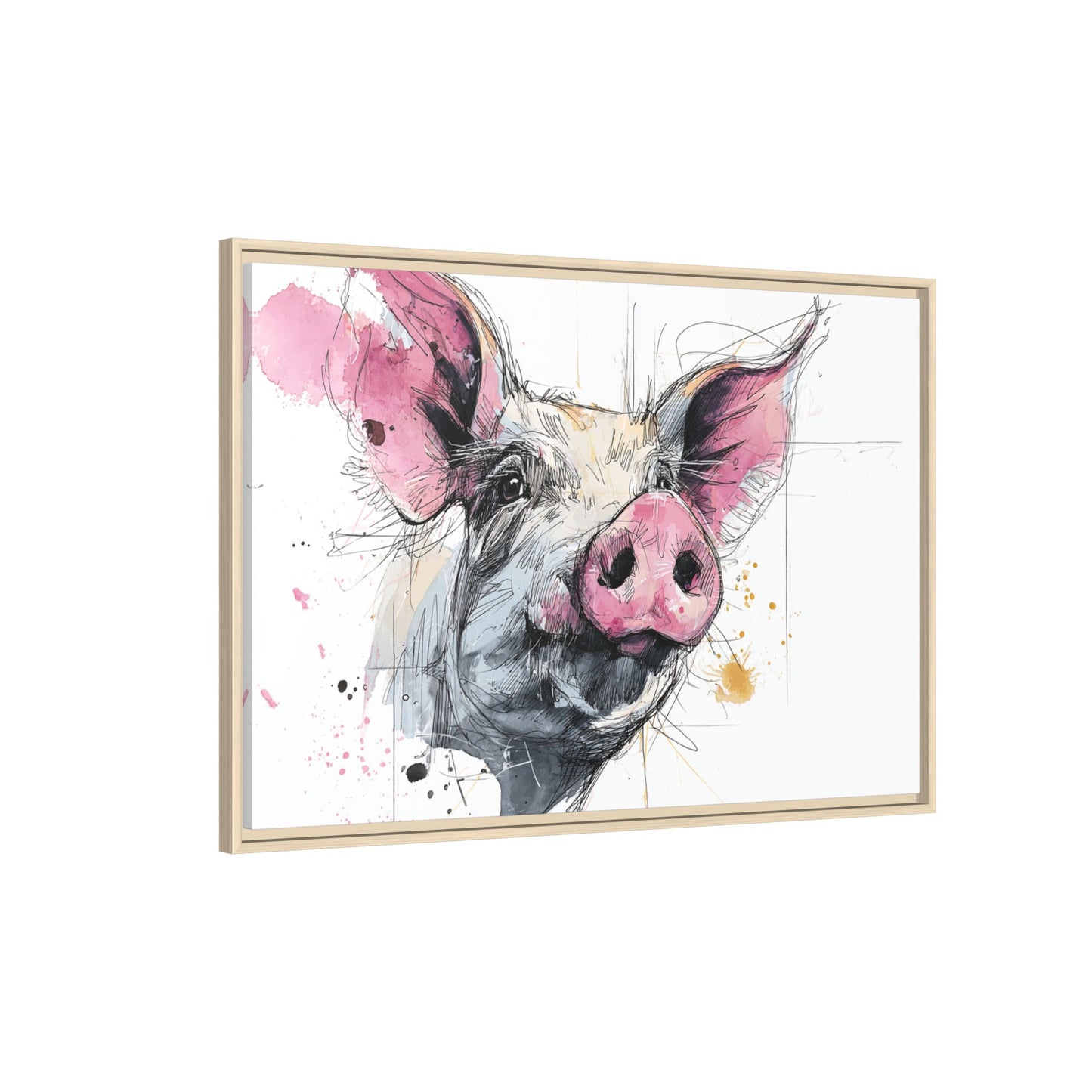 Whimsical Pig Art Print - Playful Farmhouse Decor