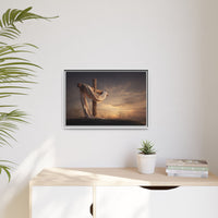 Rustic Cross Wall Art with Draped Fabric | Inspirational Decor