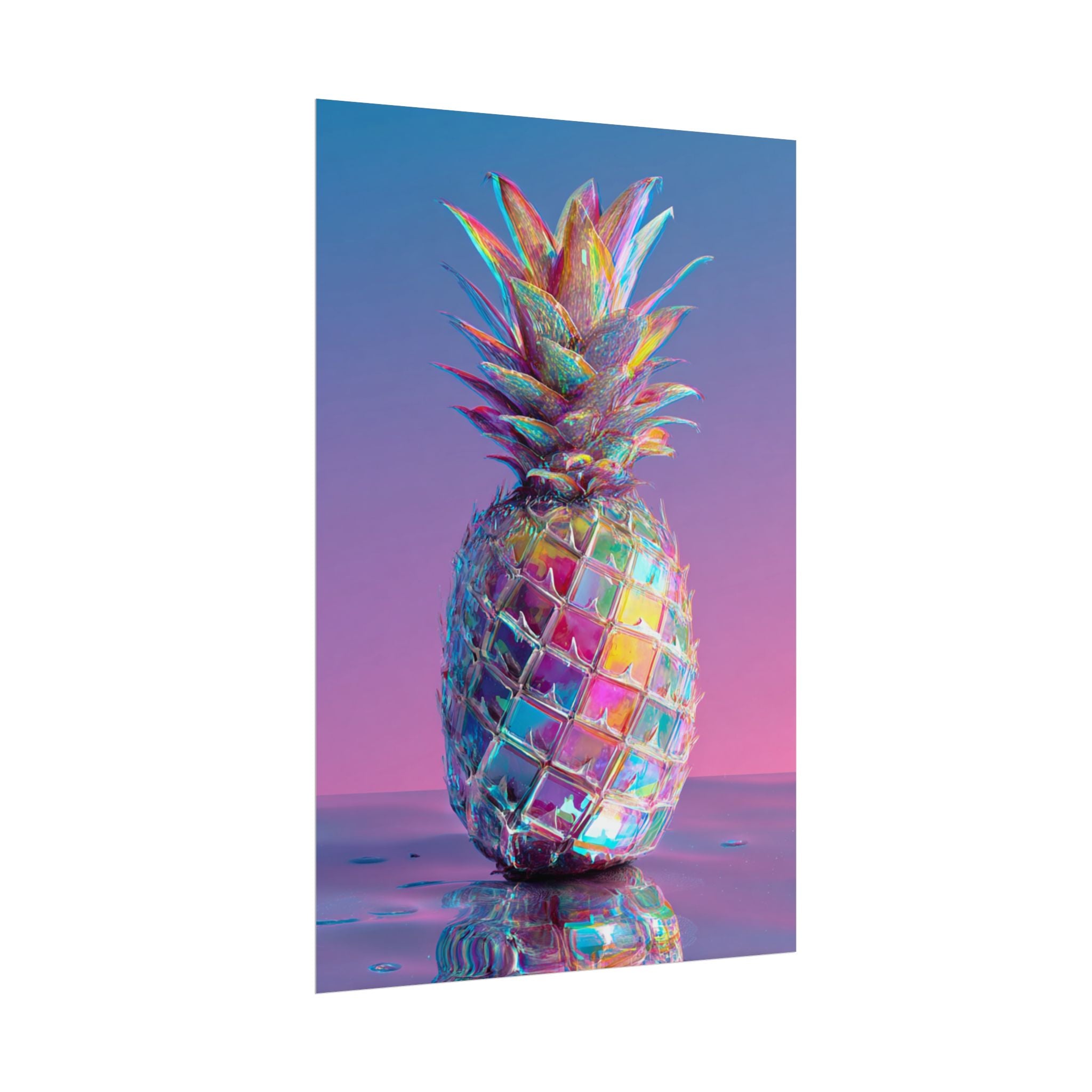 Colorful Pineapple Canvas Art | Abstract Tropical Design
