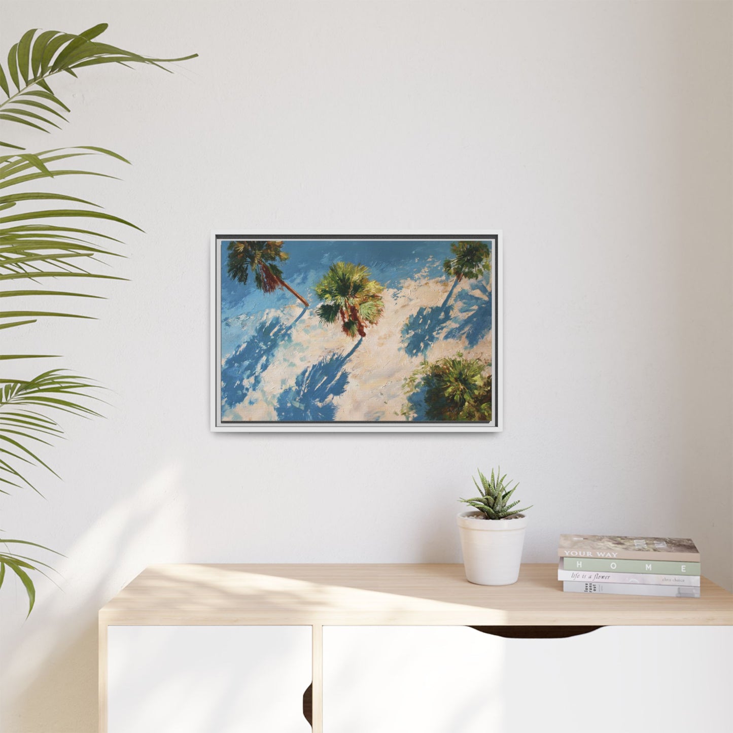 Tropical Palm Trees Artwork | Vibrant Coastal Landscape