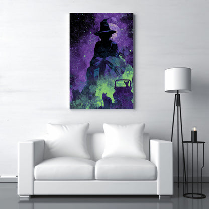 Witch Silhouette Digital Art Print – styled room view 3