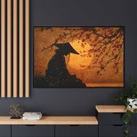Serene Silhouette of Contemplation | Asian-Inspired Artwork