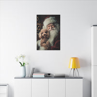 Heartwarming Santa and Poodle Artwork – Holiday Home Décor