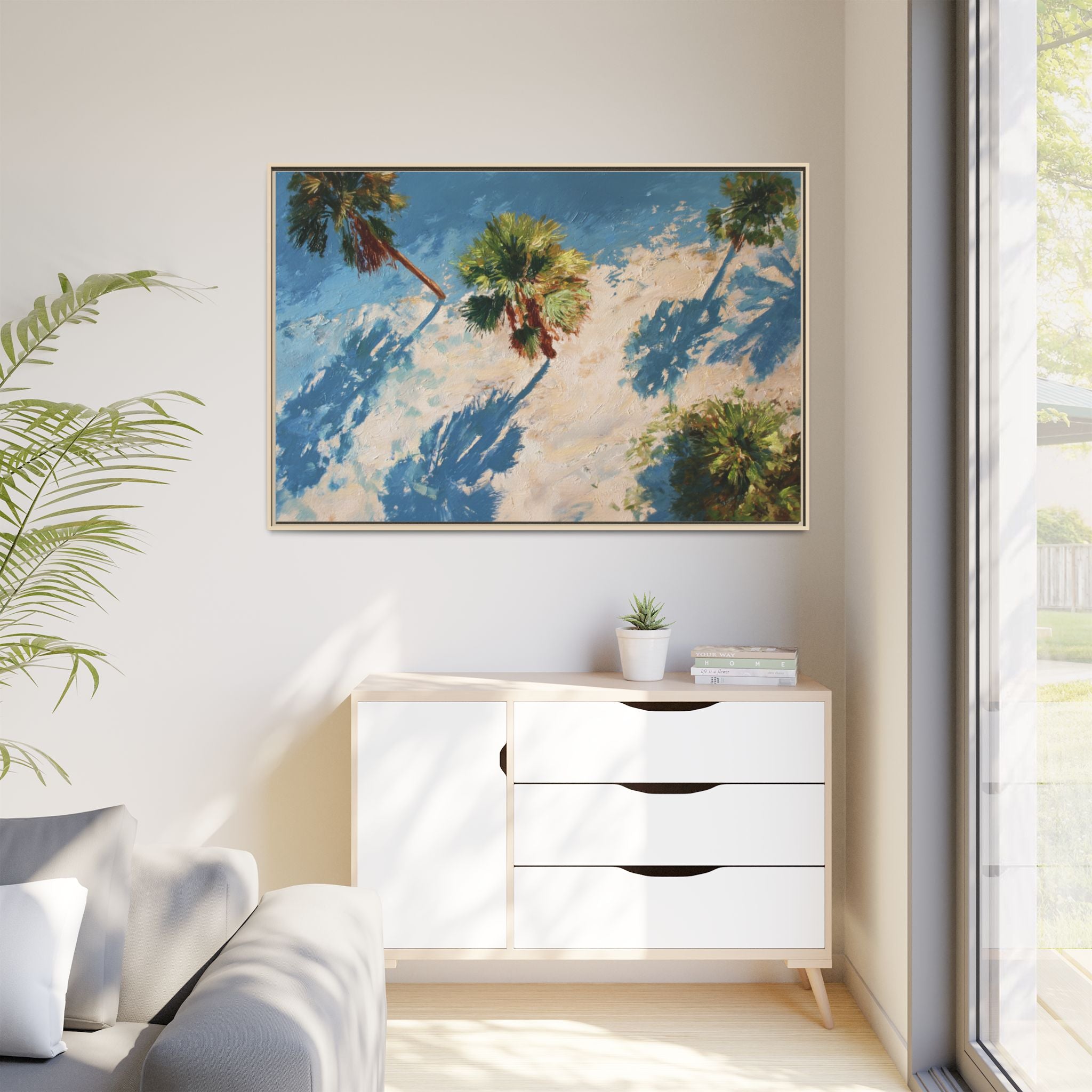 Tropical Palm Trees Artwork | Vibrant Coastal Landscape