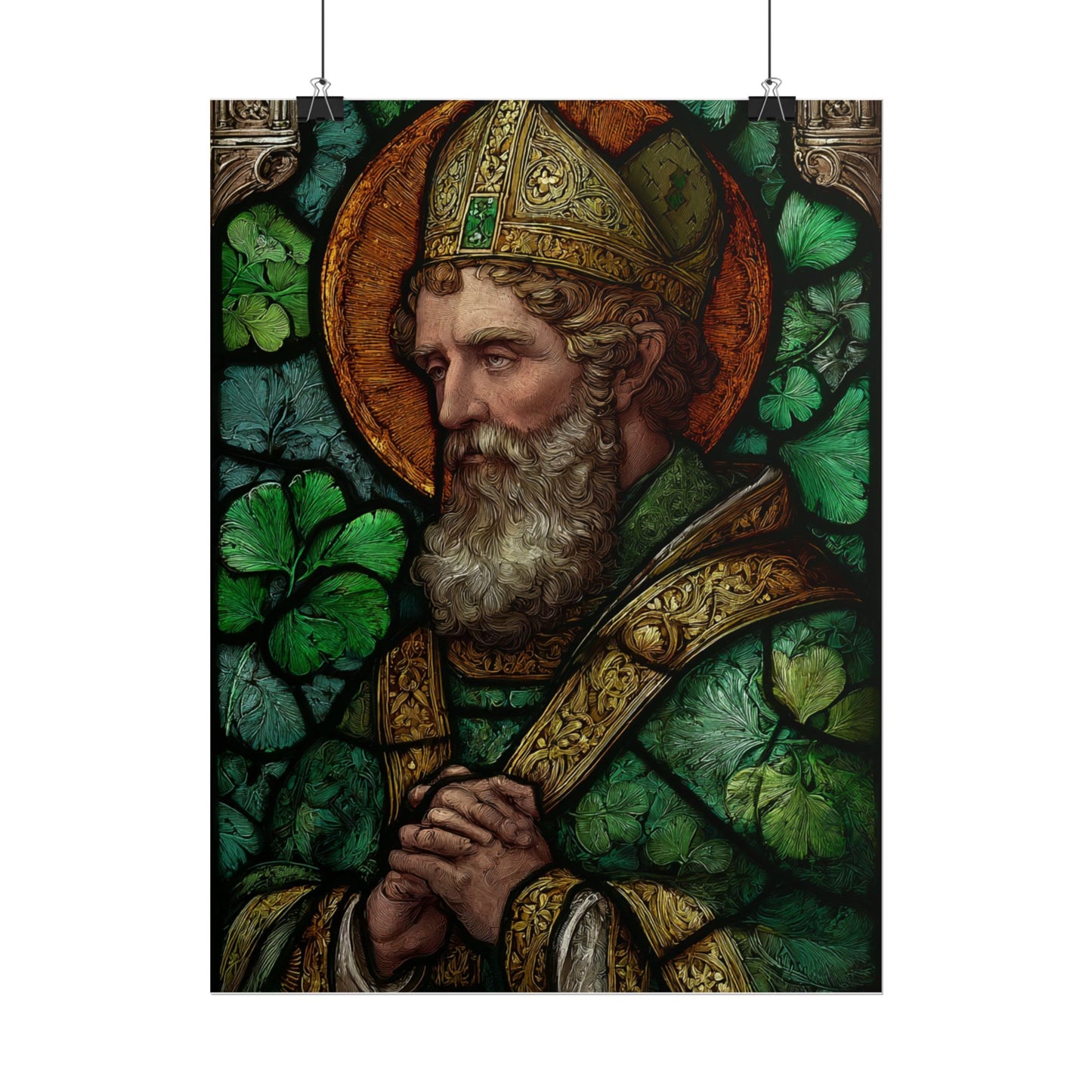 Saint Artwork | Irish Heritage Art | Traditional Green Tones