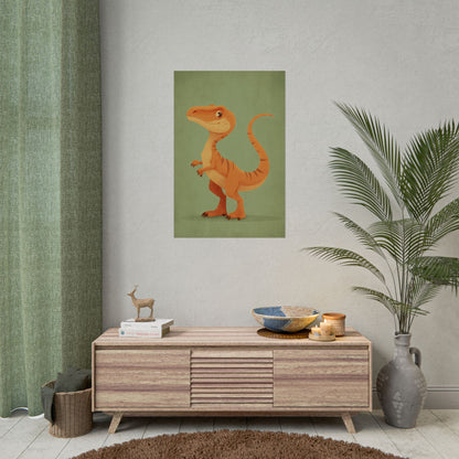 Whimsical Dinosaur Illustration Art for Kids' Rooms