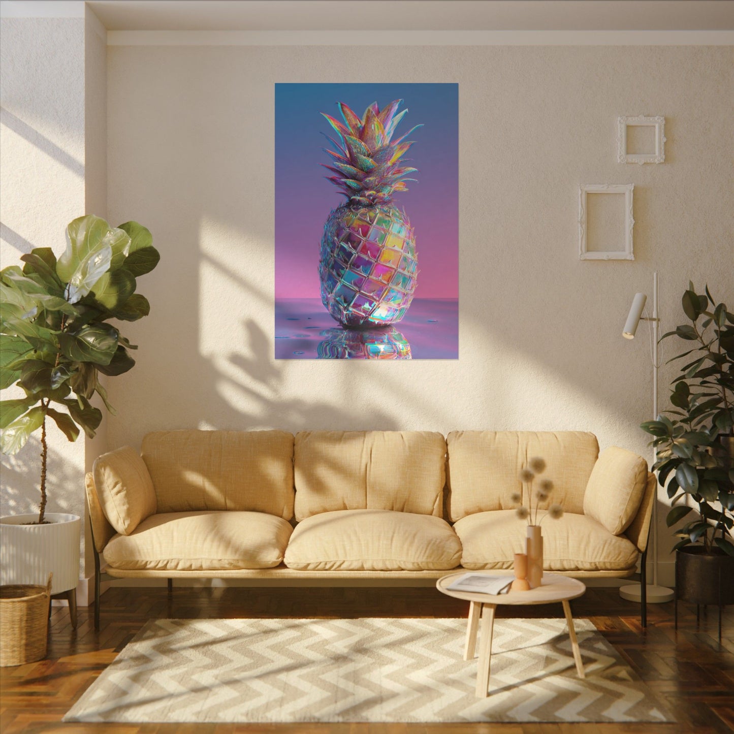 Colorful Pineapple Canvas Art | Abstract Tropical Design