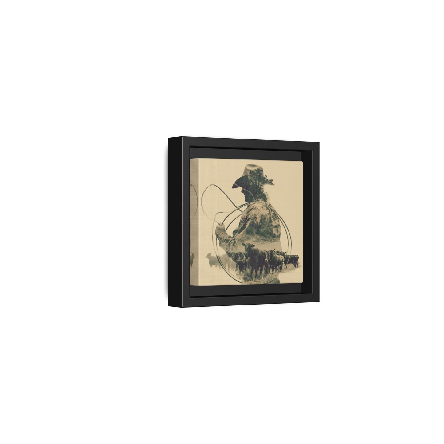 Lone Cowboy Silhouette Art - Vintage Western Charm