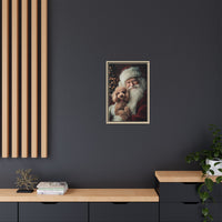 Heartwarming Santa and Poodle Artwork – Holiday Home Décor